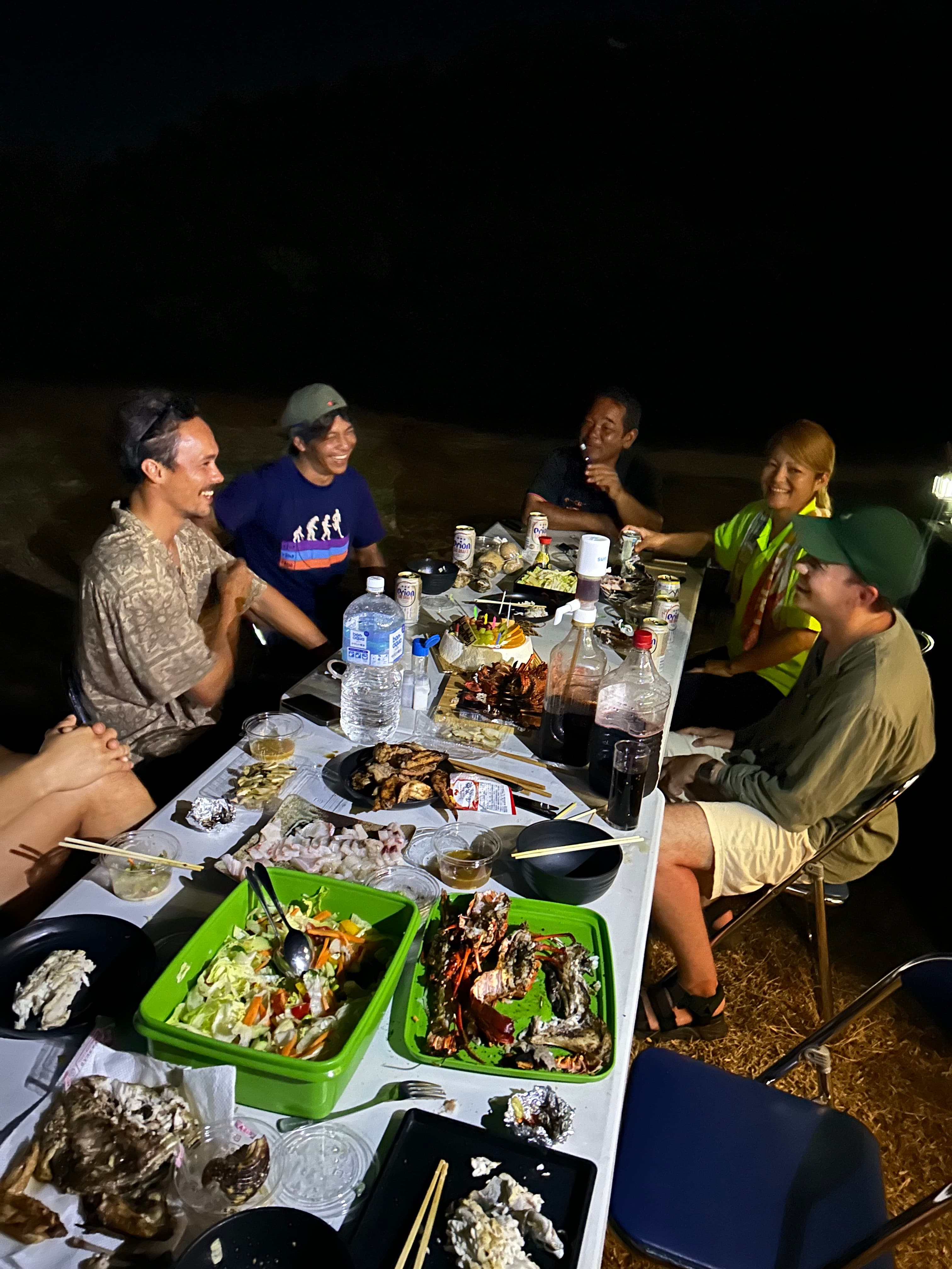 Dinner with locals on tour in Okinawa